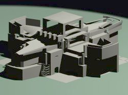 Generative design of a museum, axonometric view